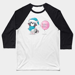 Cute animal little raccoon happy 2023 Baseball T-Shirt